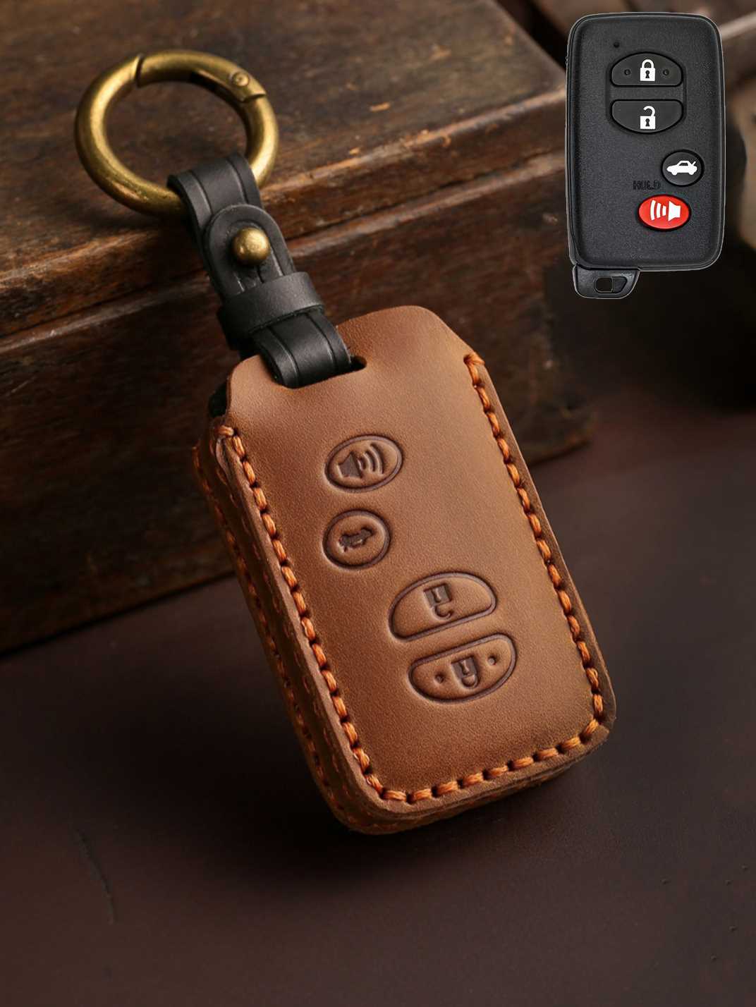 Premium Genuine Leather Toyota Key Cover
