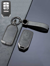 Vintage Leather Metal Alloy Honda Key Cover