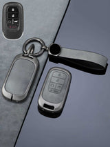 Vintage Leather Metal Alloy Honda Key Cover