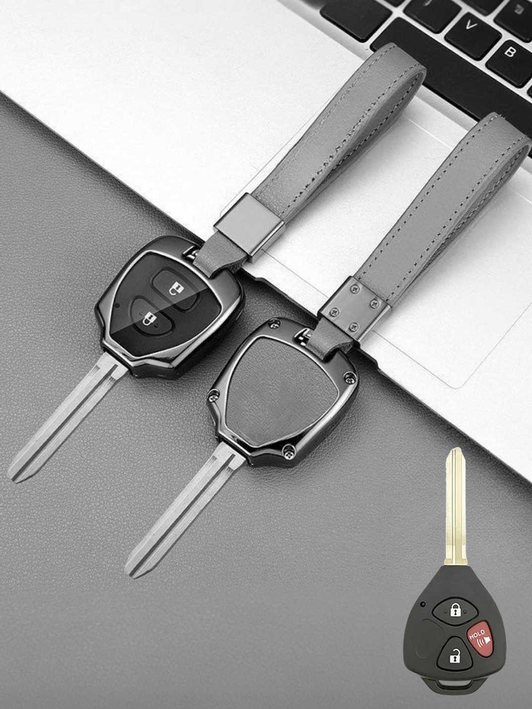 Toyota Key Genuine Leather & Metal Frame