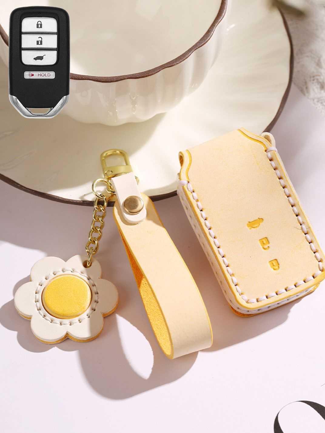 Premium Genuine Leather Honda Key Cover