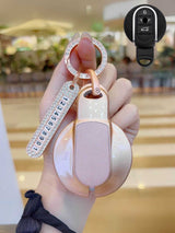 MINI Key Fob Cover with Leather & Metal Frame