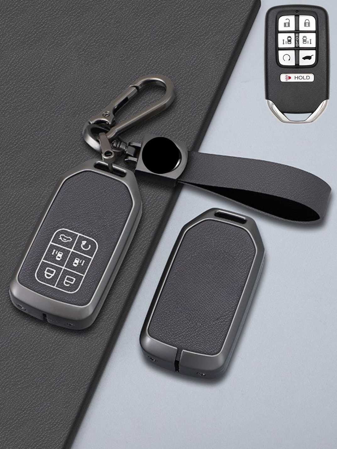 Honda Key Genuine Leather & Metal Frame