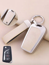 Toyota Key Fob Cover with Leather & Metal Frame