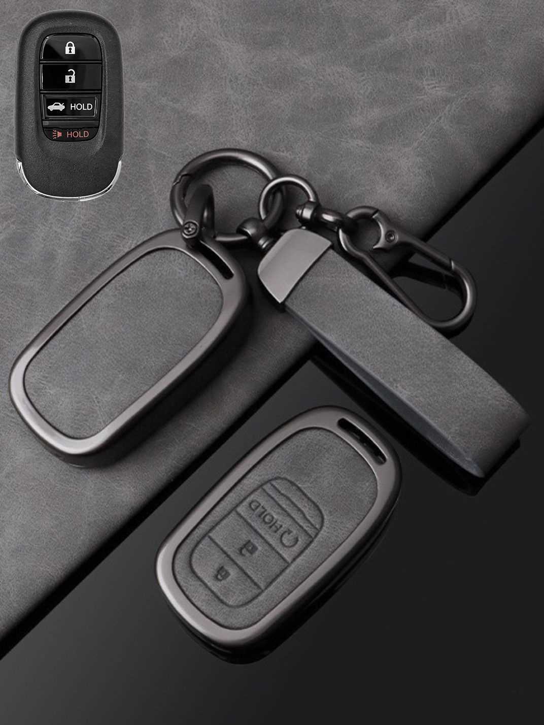 Honda Key Genuine Leather & Metal Frame