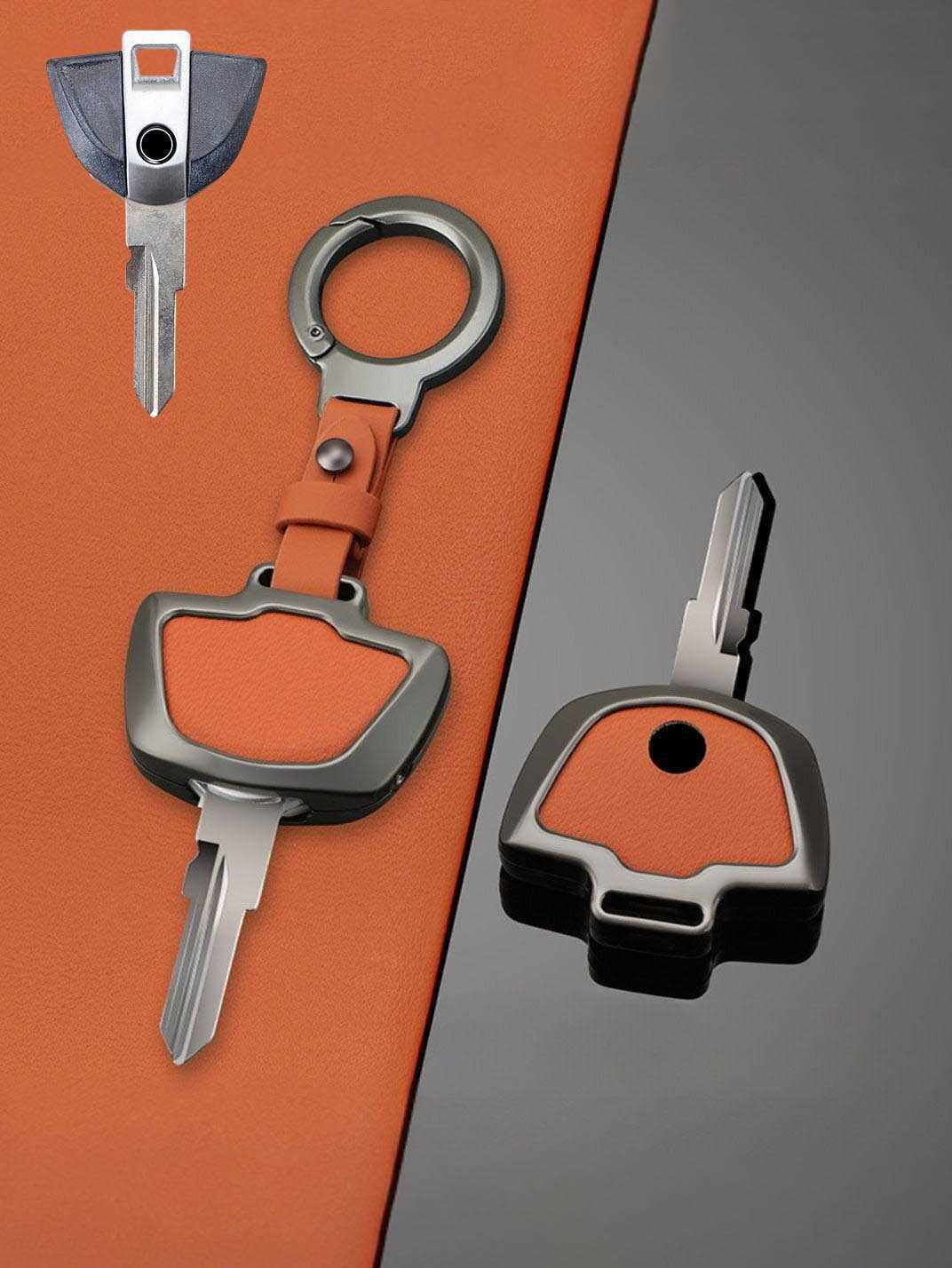 BMW Motorcycle Key Genuine Leather & Metal Frame