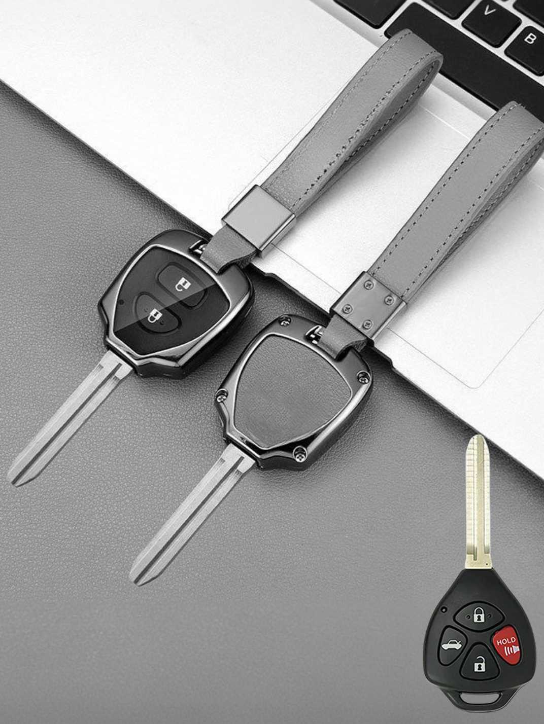 Toyota Key Genuine Leather & Metal Frame