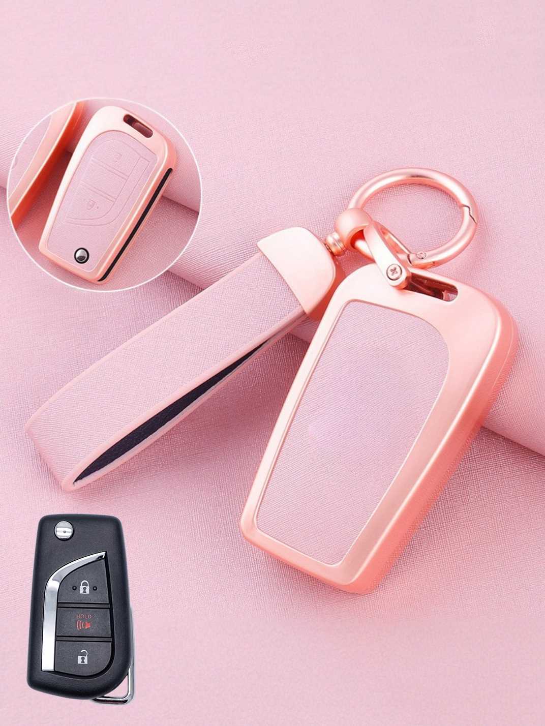 Toyota Key Fob Cover with Leather & Metal Frame