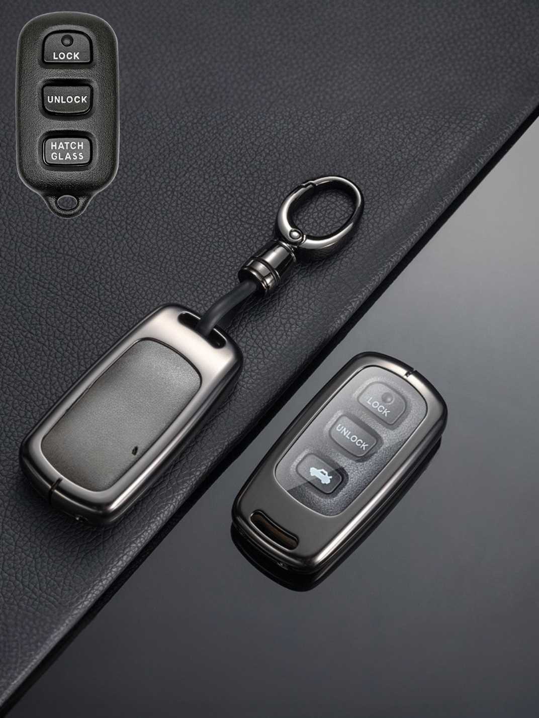 Vintage Leather Metal Alloy Toyota Key Cover