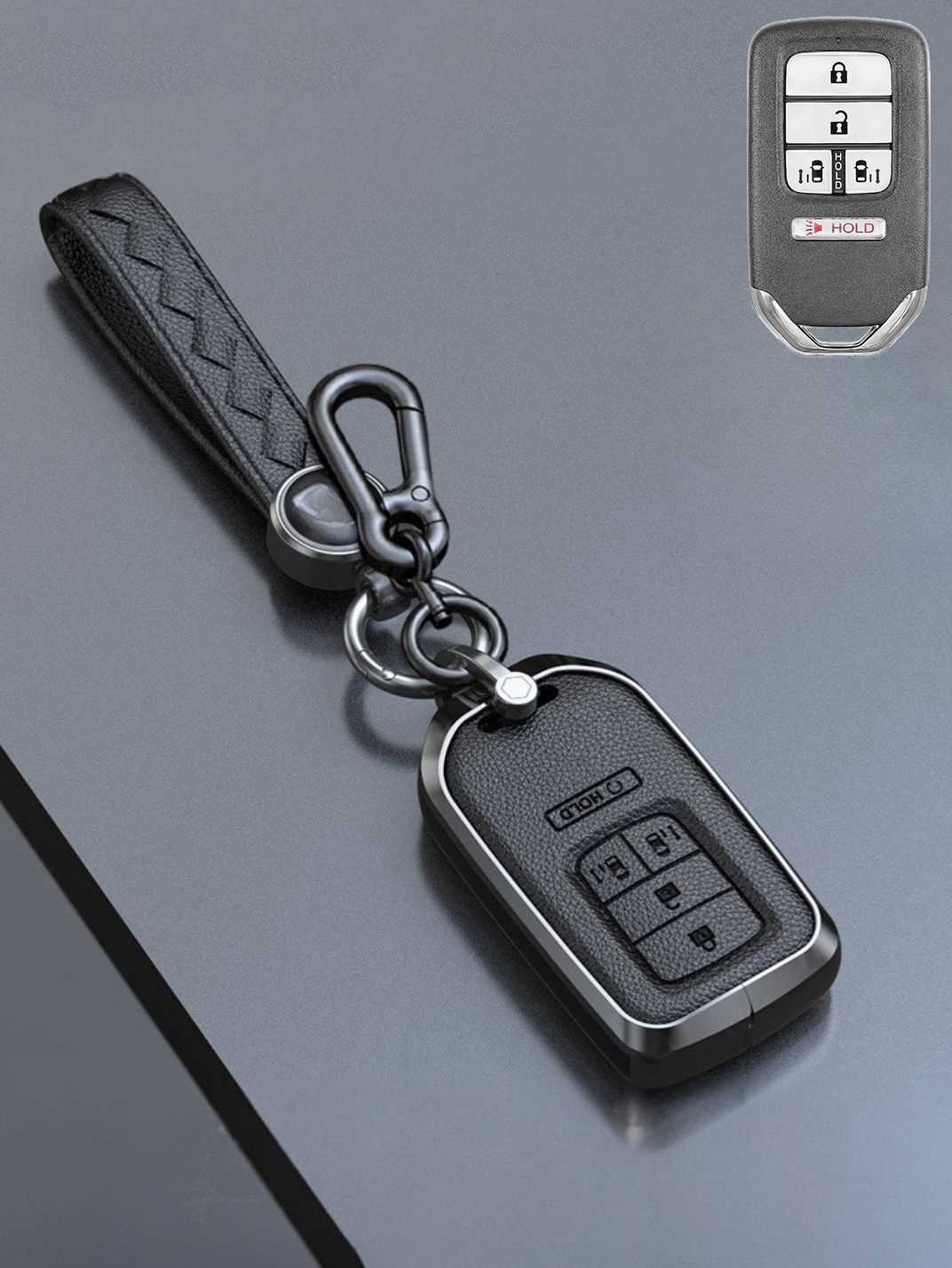 Honda Key Genuine Leather & Metal Frame