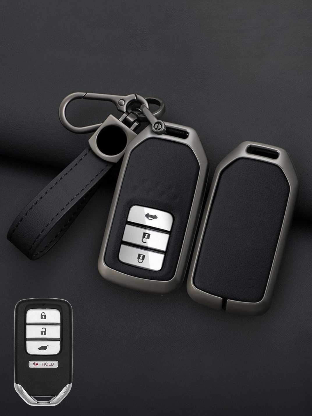 Honda Key Genuine Leather & Metal Frame