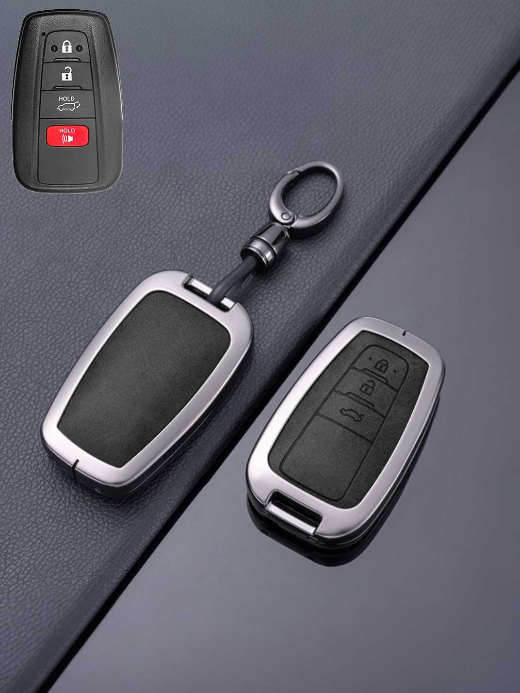Toyota Key Genuine Leather & Metal Frame