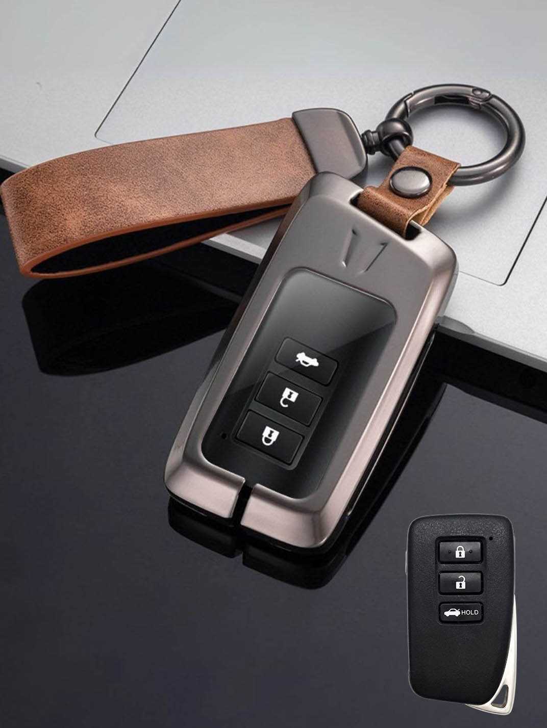 Vintage Leather Metal Alloy Lexus Key Cover