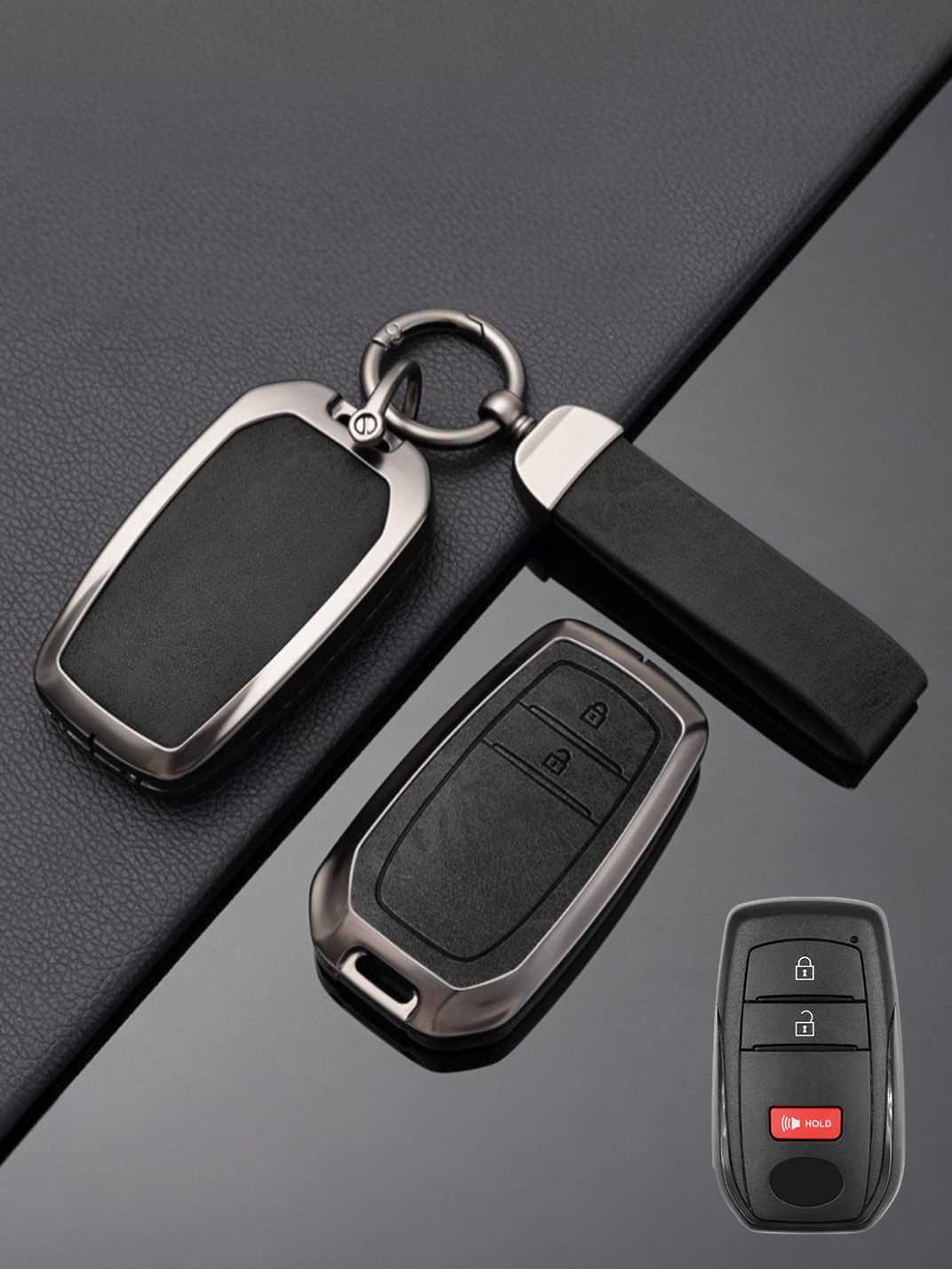 Toyota Key Genuine Leather & Metal Frame