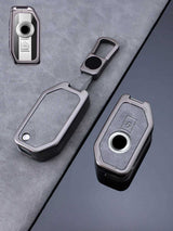 Vintage Leather & Metal Alloy BMW Motorcycle Key Cover
