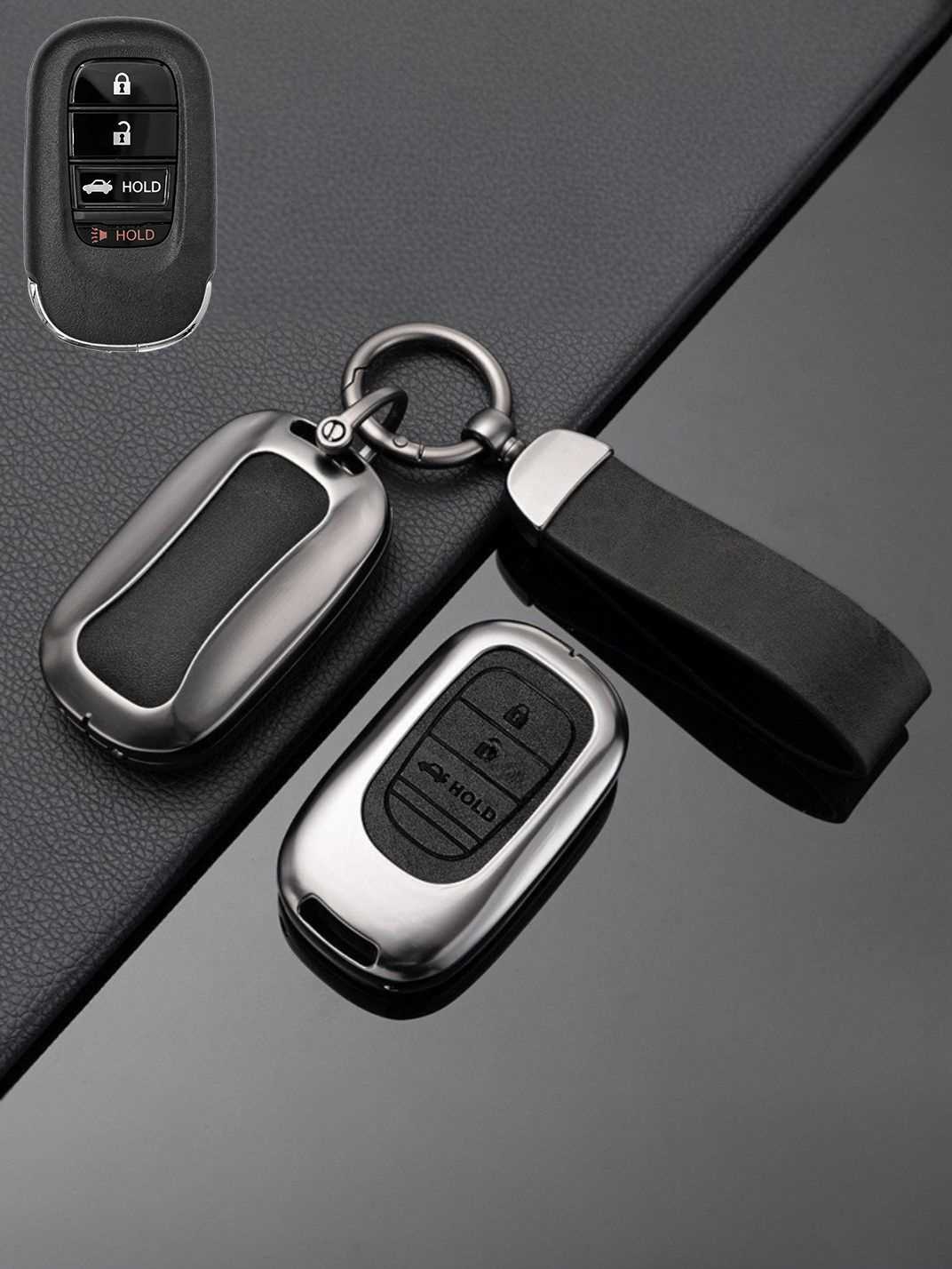 Honda Key Genuine Leather & Metal Frame