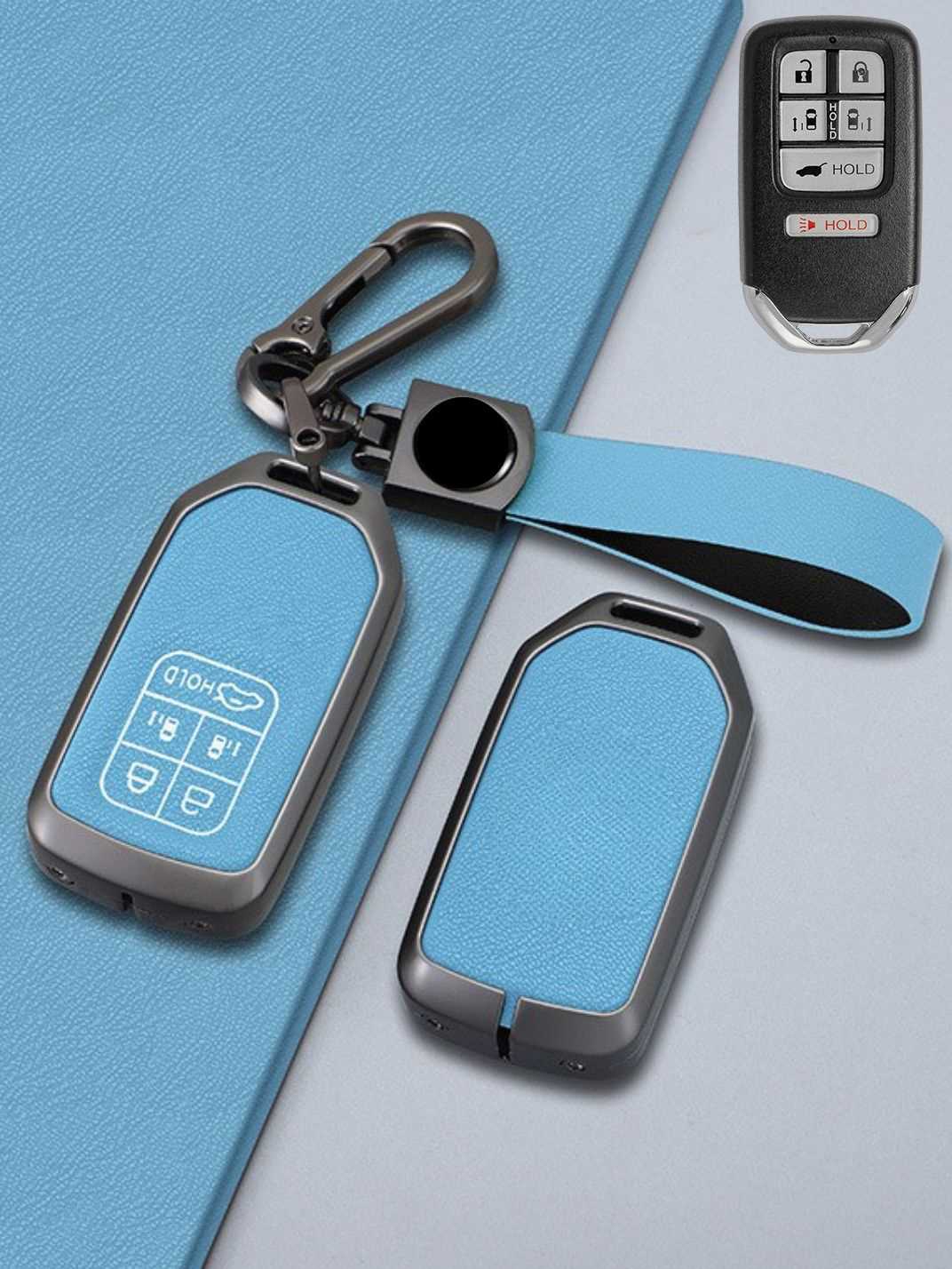 Honda Key Genuine Leather & Metal Frame