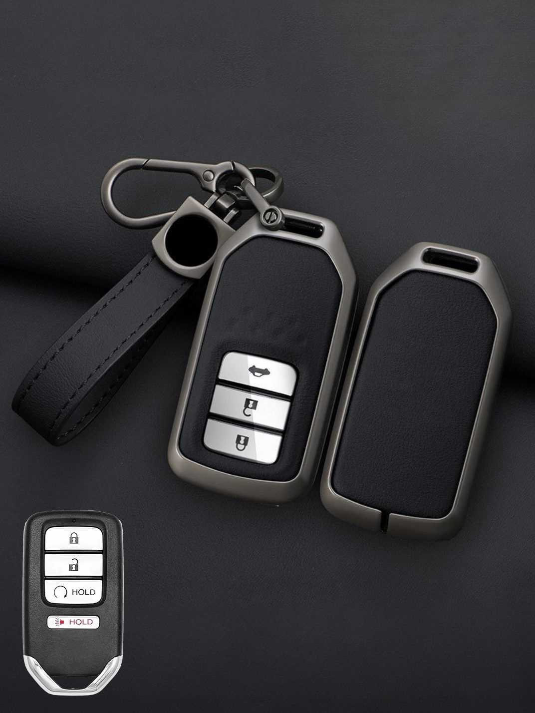 Honda Key Genuine Leather & Metal Frame