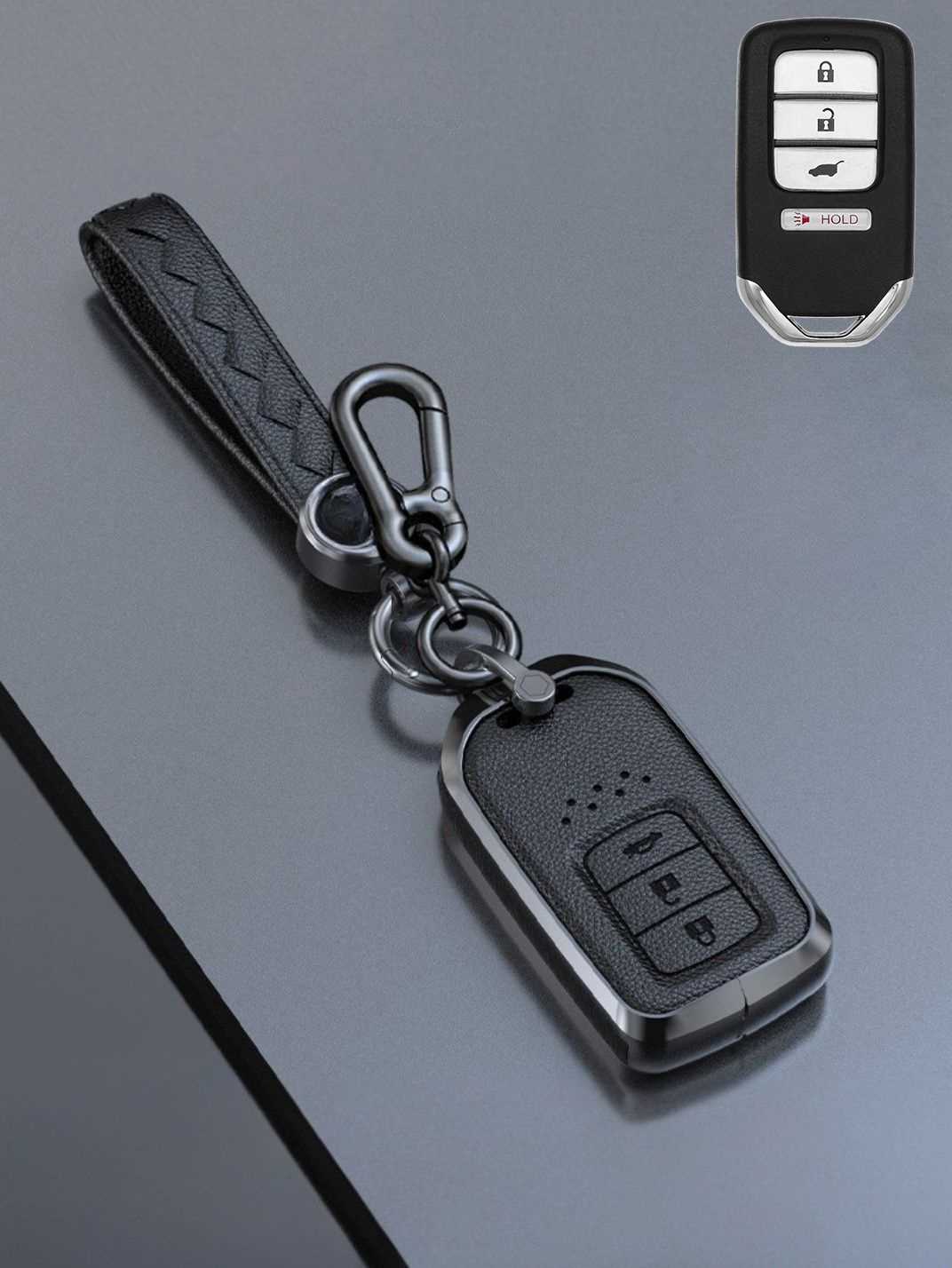 Honda Key Genuine Leather & Metal Frame
