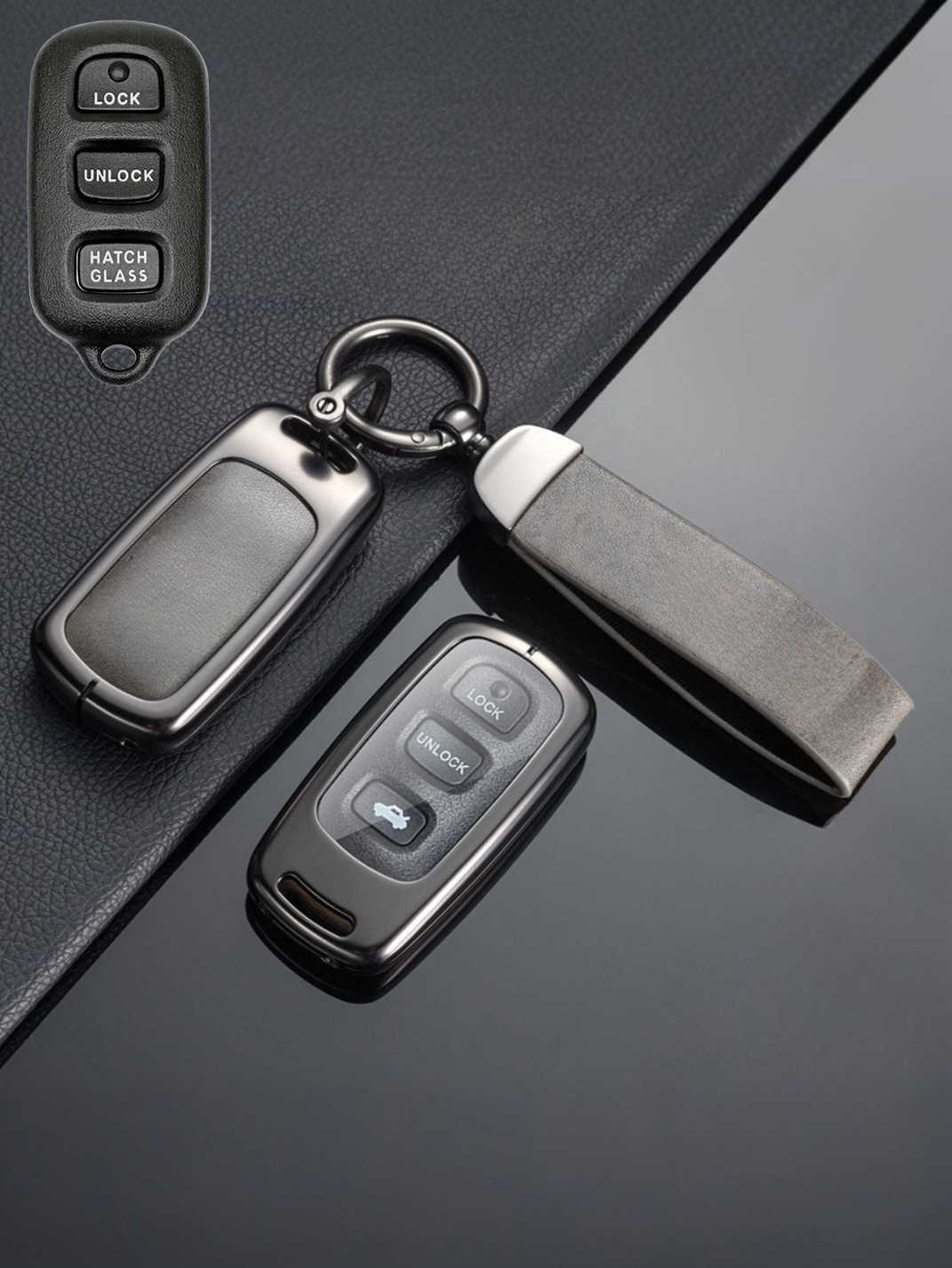 Toyota Key Genuine Leather & Metal Frame