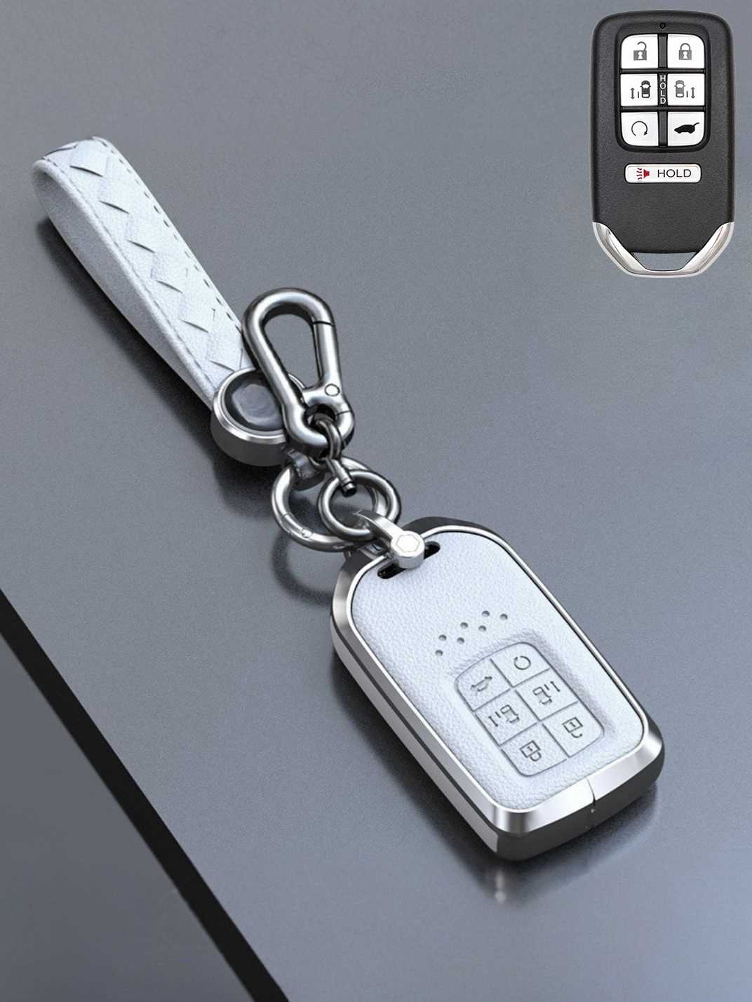 Honda Key Genuine Leather & Metal Frame