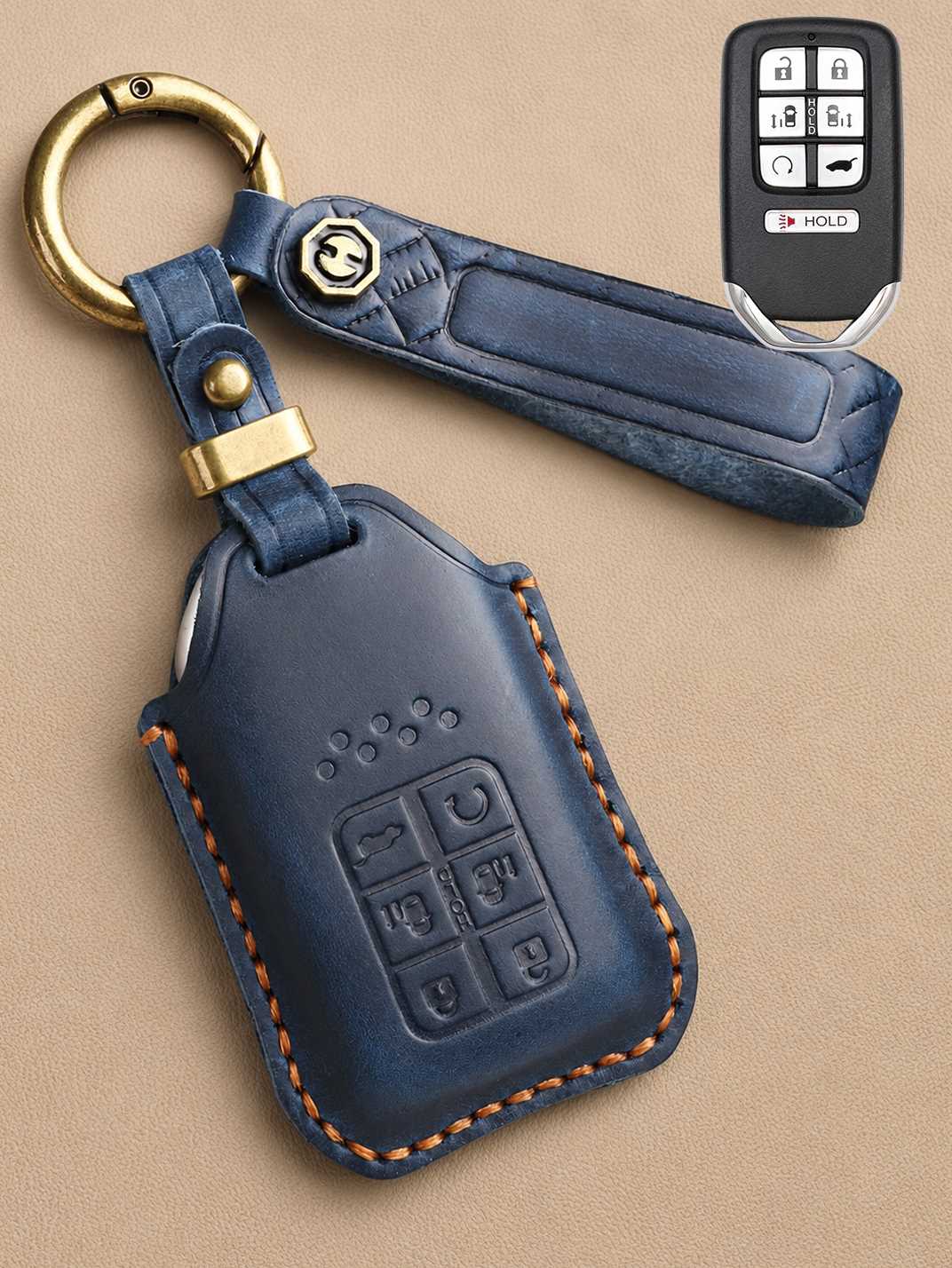 Premium Genuine Leather Honda Key Cover