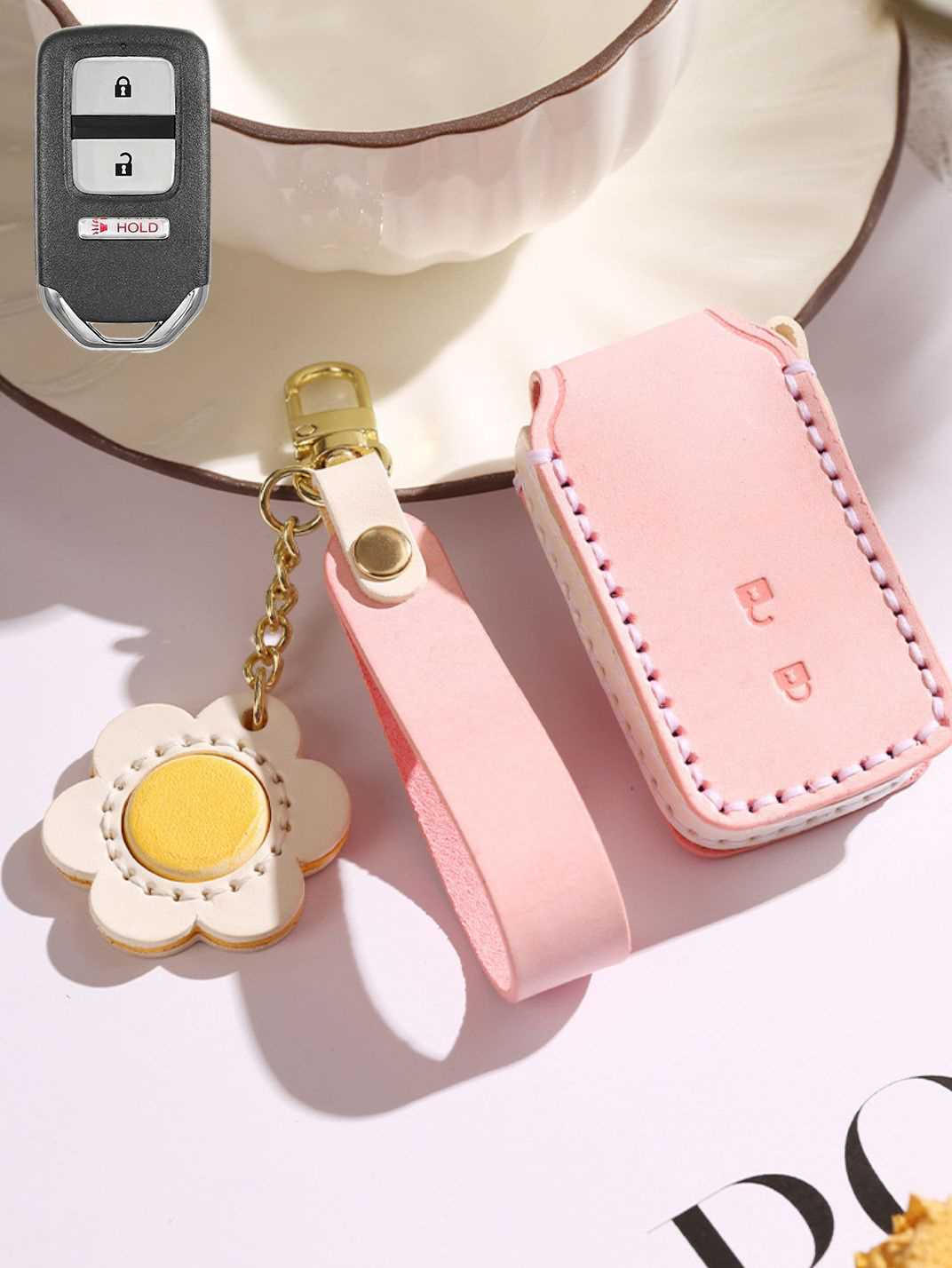 Premium Genuine Leather Honda Key Cover
