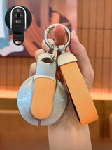 MINI Key Fob Cover with Leather & Metal Frame