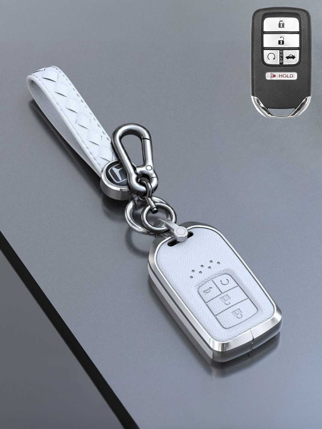 Honda Key Genuine Leather & Metal Frame