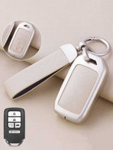 Honda Key Fob Cover with Leather & Metal Frame