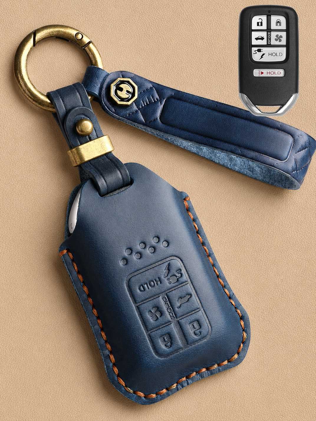 Premium Genuine Leather Honda Key Cover
