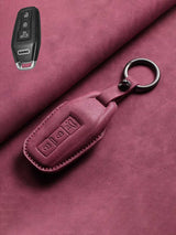 Vintage Leather & Metal Alloy Audi Key Cover