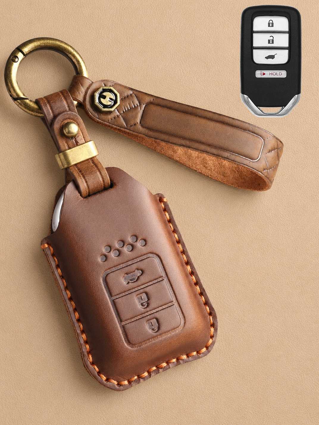 Premium Genuine Leather Honda Key Cover