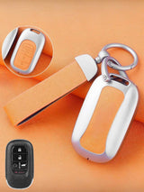 Honda Key Fob Cover with Leather & Metal Frame