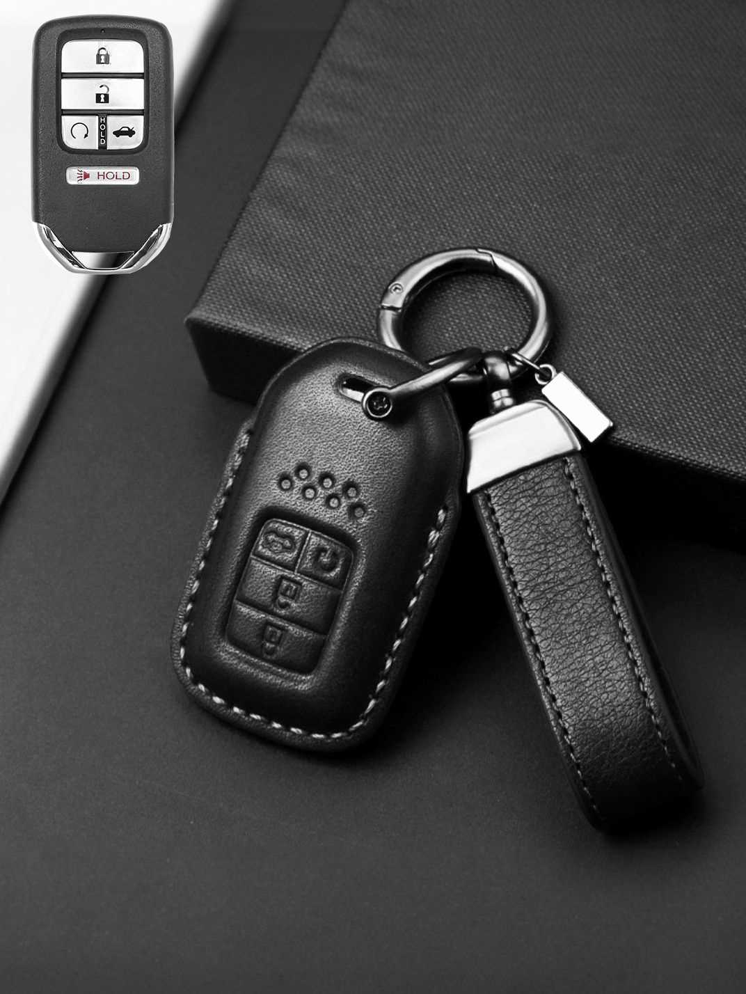 Premium Genuine Leather Honda Key Cover