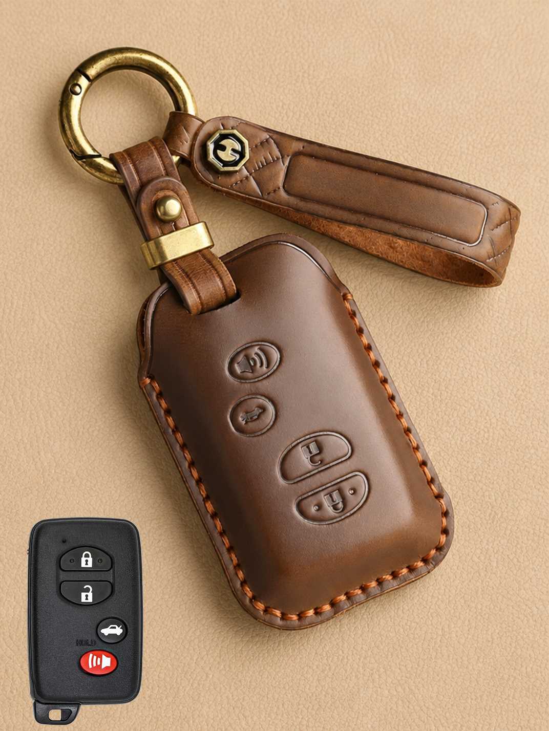 Premium Genuine Leather Toyota Key Cover