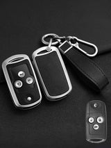 Vintage Leather Metal Alloy Honda Key Cover