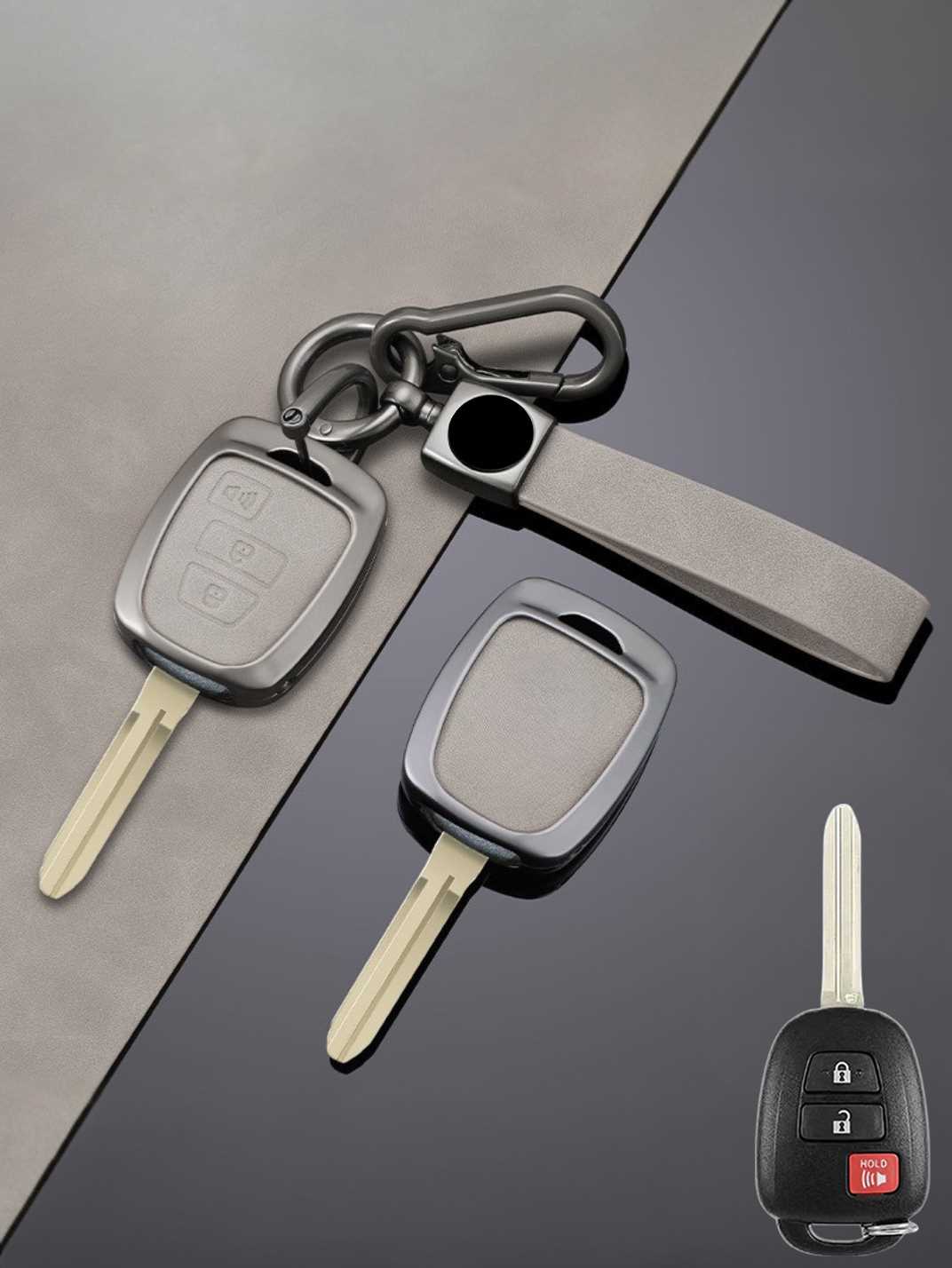 Toyota Key Fob Cover with Leather & Metal Frame