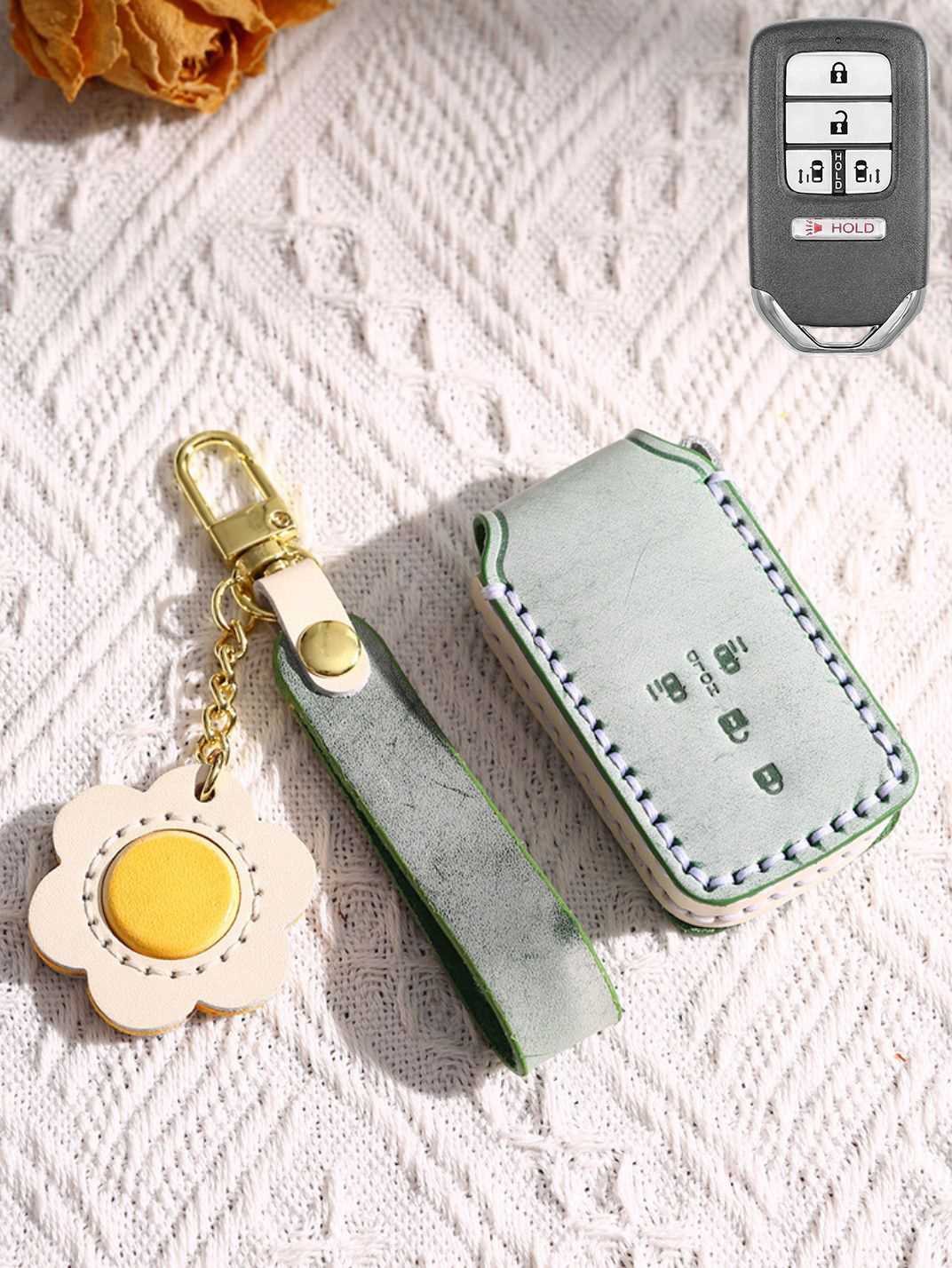 Premium Genuine Leather Honda Key Cover
