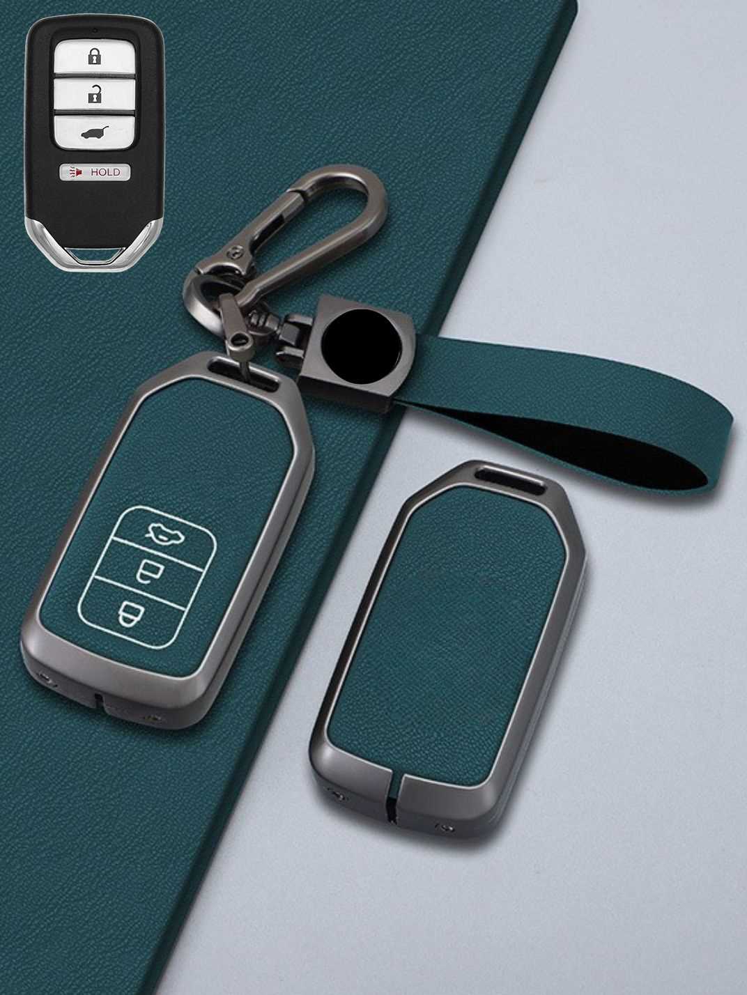 Honda Key Genuine Leather & Metal Frame