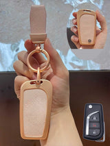 Toyota Key Fob Cover with Leather & Metal Frame