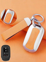 Honda Key Fob Cover with Leather & Metal Frame