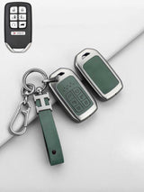 Vintage Leather Metal Alloy Honda Key Cover