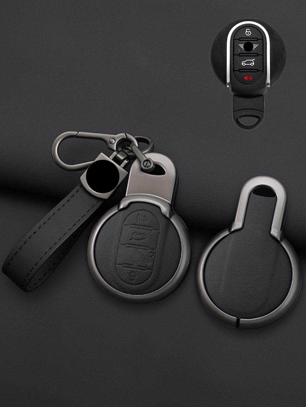 Vintage Leather & Metal Alloy MINI Key Cover