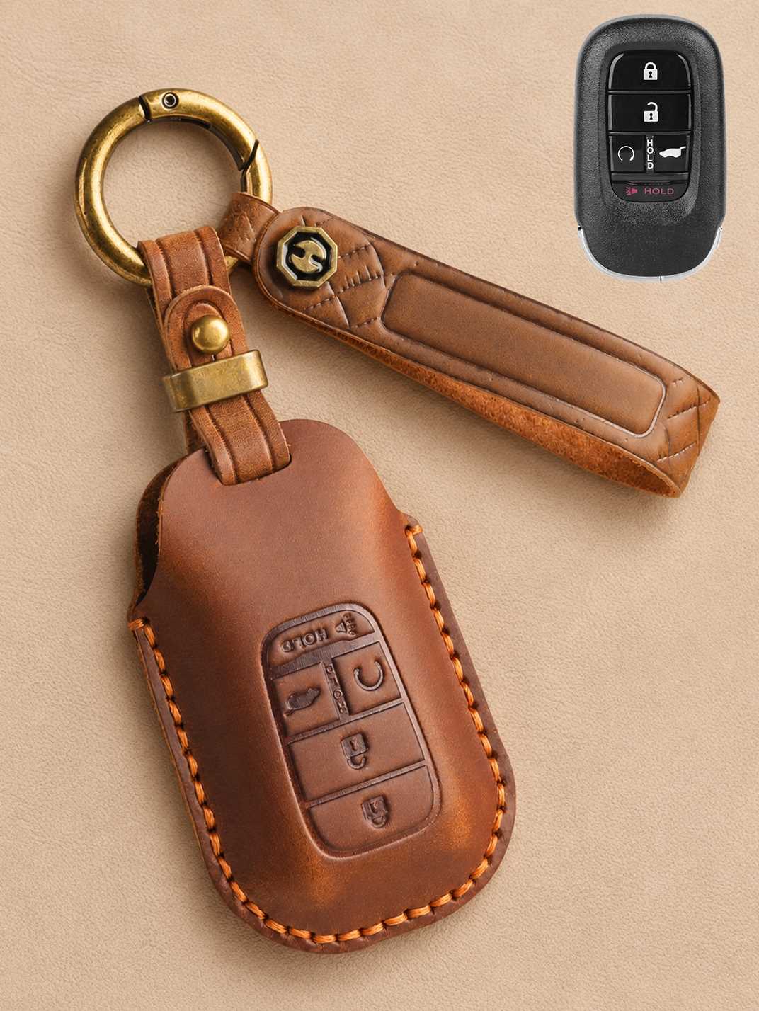Premium Genuine Leather Honda Key Cover