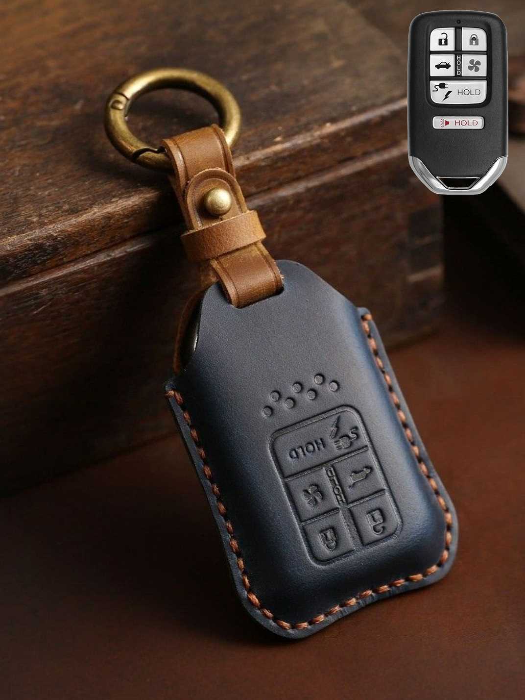 Premium Genuine Leather Honda Key Cover