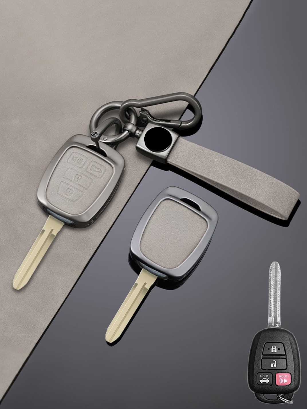 Toyota Key Fob Cover with Leather & Metal Frame