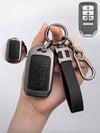 Honda Key Fob Cover with Leather & Metal Frame