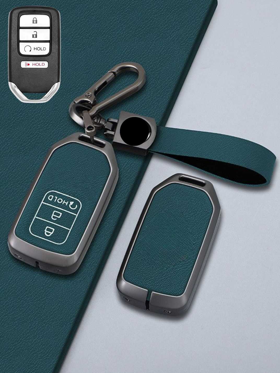 Honda Key Genuine Leather & Metal Frame