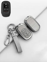 Vintage Leather Metal Alloy Honda Key Cover